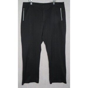 Ralph Lauren Active Pants XL Black Zipped‎ Pockets Straight Leg Cotton Trouser